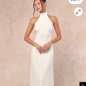 Lulu's Chic White Backless Dress